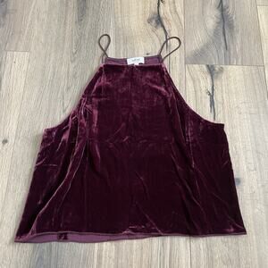 Aritzia Wilfred Women’s Size Small Velvet Silk Blend Tank Top Maroon Wine